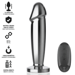 INTENSE - PLUG ANAL 10 VIBRACIONES METAL EN FORMA DE DILDO CON CONTROL REMOTO M - piKanteo | Despierta tu lado más piKante Comprar INTENSE - PLUG ANAL 10 VIBRACIONES METAL EN FORMA DE DILDO CON CONTROL REMOTO M al mejor precio - Envíos Discretos