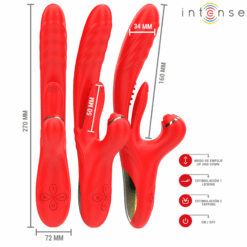 Comprar INTENSE - ROSALIA VIBRADOR MULTIFUNCIÓN 3 EN 1 ROJO al mejor precio - Envíos Discretos