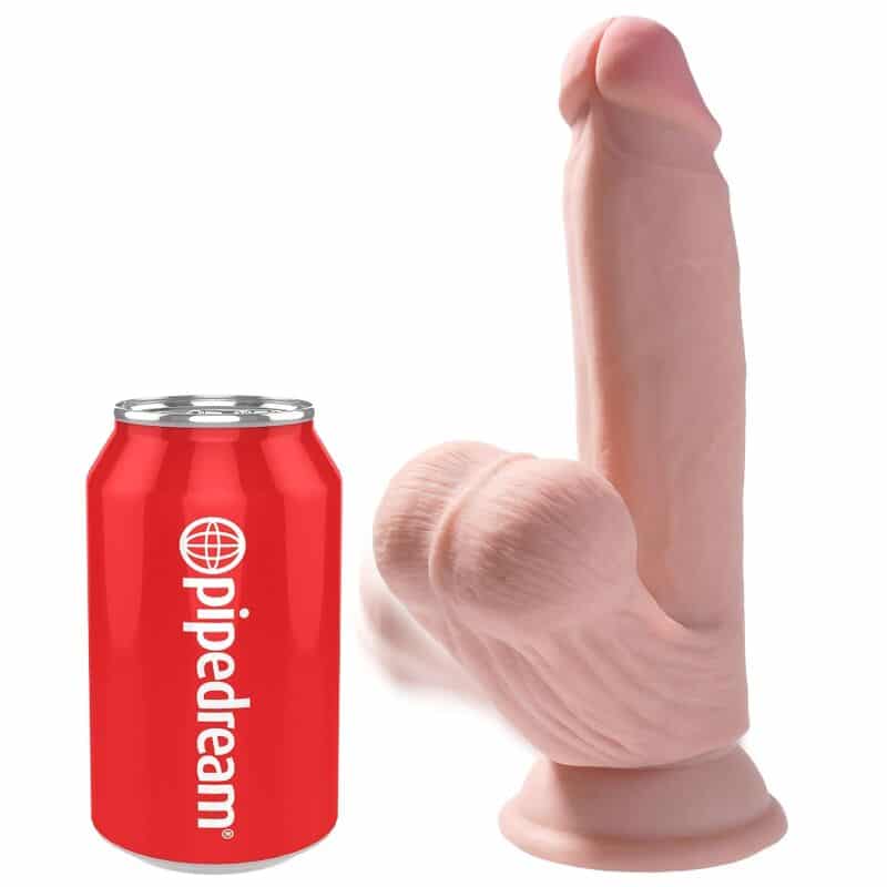 KING COCK - PLUS 3D DILDO SWINGING BALLS 15.2 CM NATURAL - piKanteo | Despierta tu lado más piKante Comprar KING COCK - PLUS 3D DILDO SWINGING BALLS 15.2 CM NATURAL al mejor precio - Envíos Discretos