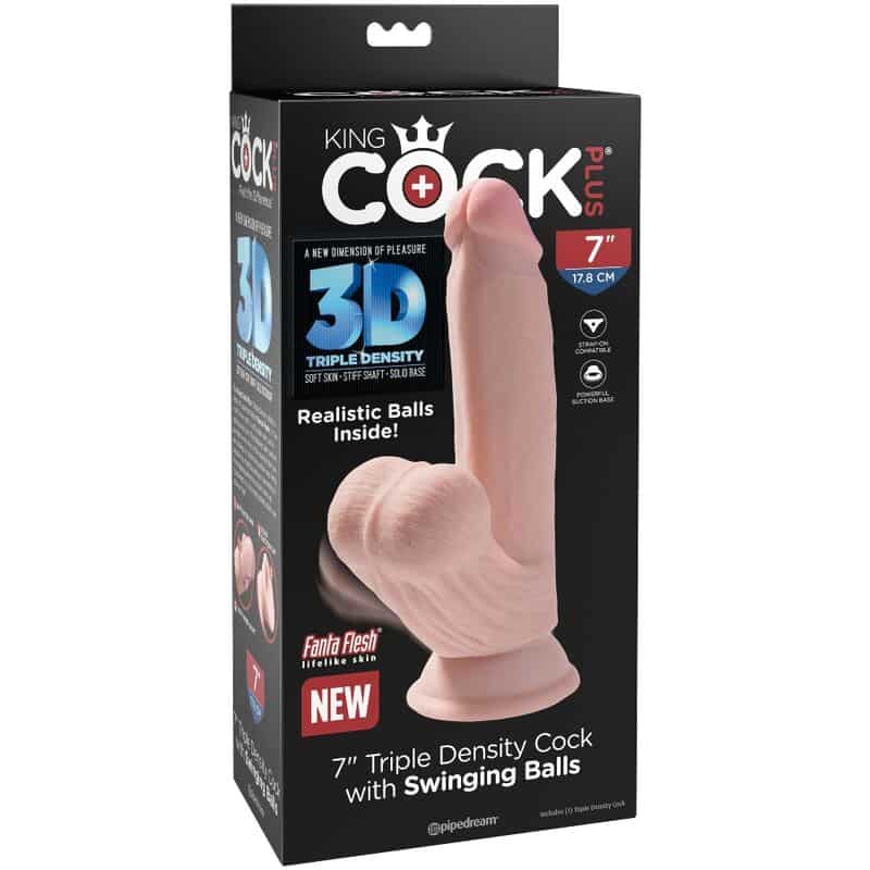 KING COCK - PLUS 3D DILDO SWINGING BALLS 15.2 CM NATURAL - piKanteo | Despierta tu lado más piKante Comprar KING COCK - PLUS 3D DILDO SWINGING BALLS 15.2 CM NATURAL al mejor precio - Envíos Discretos