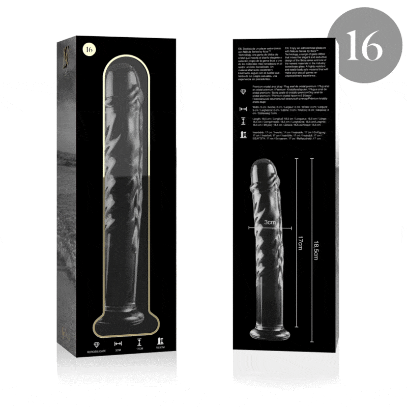 NEBULA SERIES BY IBIZA - MODELO 16 DILDO CRISTAL TRANSPARENTE 18.5 CM -O- 3 CM - piKanteo | Despierta tu lado más piKante Comprar NEBULA SERIES BY IBIZA - MODELO 16 DILDO CRISTAL TRANSPARENTE 18.5 CM -O- 3 CM al mejor precio - Envíos Discretos