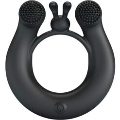 Comprar PRETTY LOVE - DAHLIA ANILLO VIBRADOR + ESTIMULADOR DE CLÍTOIS 12 VIBRACIONES NEGRO al mejor precio - Envíos Discretos