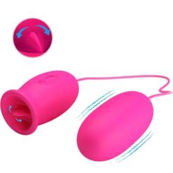 Comprar PRETTY LOVE - DAISY HUEVO VIBRADOR + LENGUA ESTIMULADORA DE CLÍTORIS ROSA al mejor precio - Envíos Discretos