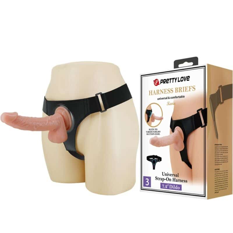PRETTY LOVE - HARNESS BRIEFS ARNÉS UNIVERSAL CON DILDO KEVIN 19 CM NATURAL - piKanteo | Despierta tu lado más piKante Comprar PRETTY LOVE - HARNESS BRIEFS ARNÉS UNIVERSAL CON DILDO KEVIN 19 CM NATURAL al mejor precio - Envíos Discretos