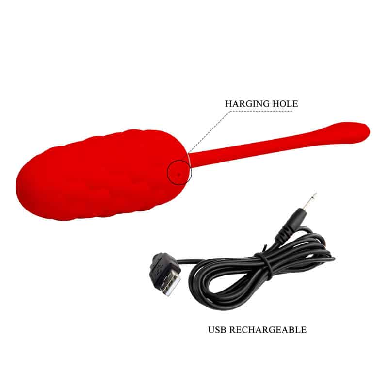 PRETTY LOVE - HUEVO VIBRADOR CON TEXTURA MARINA RECARGABLE ROJO - piKanteo | Despierta tu lado más piKante Comprar PRETTY LOVE - HUEVO VIBRADOR CON TEXTURA MARINA RECARGABLE ROJO al mejor precio - Envíos Discretos