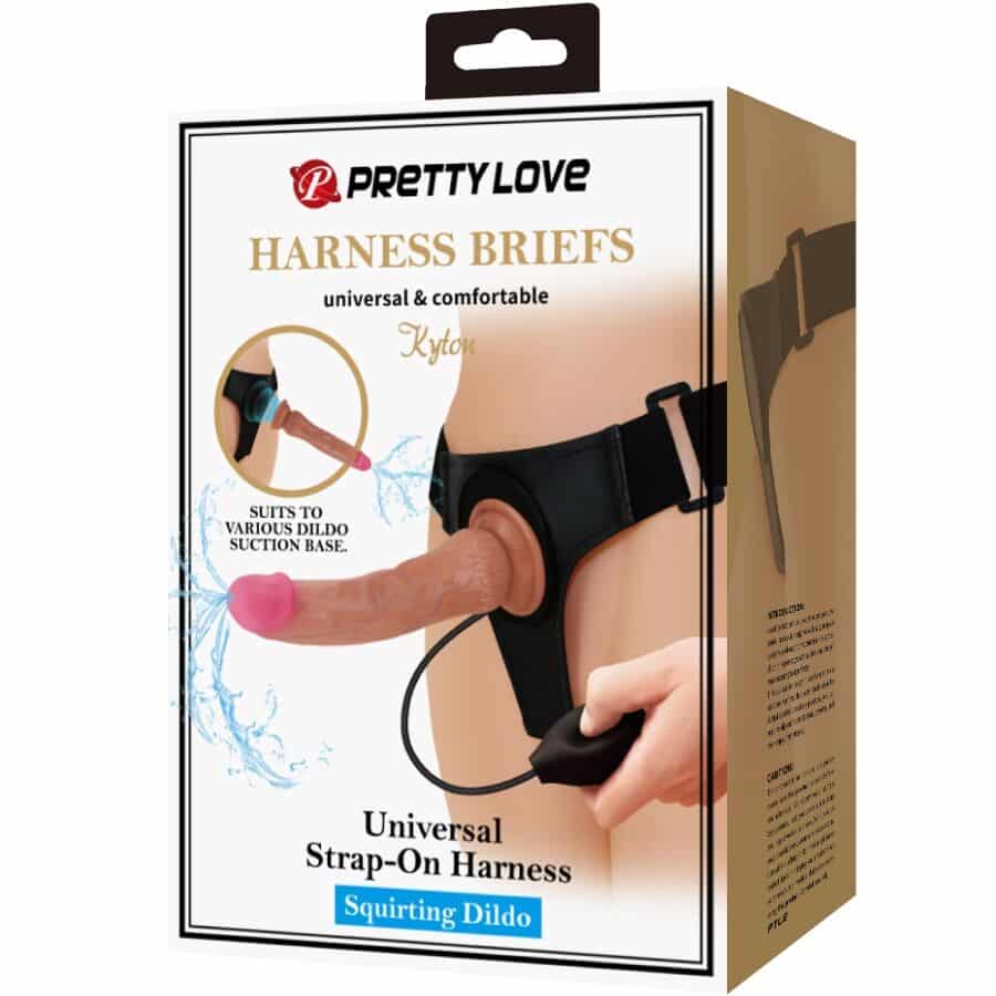 PRETTY LOVE - KYTON HARNESS BRIEFS UNIVERSAL CON DILDO SQUIRTING 19 CM MULATO - piKanteo | Despierta tu lado más piKante Comprar PRETTY LOVE - KYTON HARNESS BRIEFS UNIVERSAL CON DILDO SQUIRTING 19 CM MULATO al mejor precio - Envíos Discretos