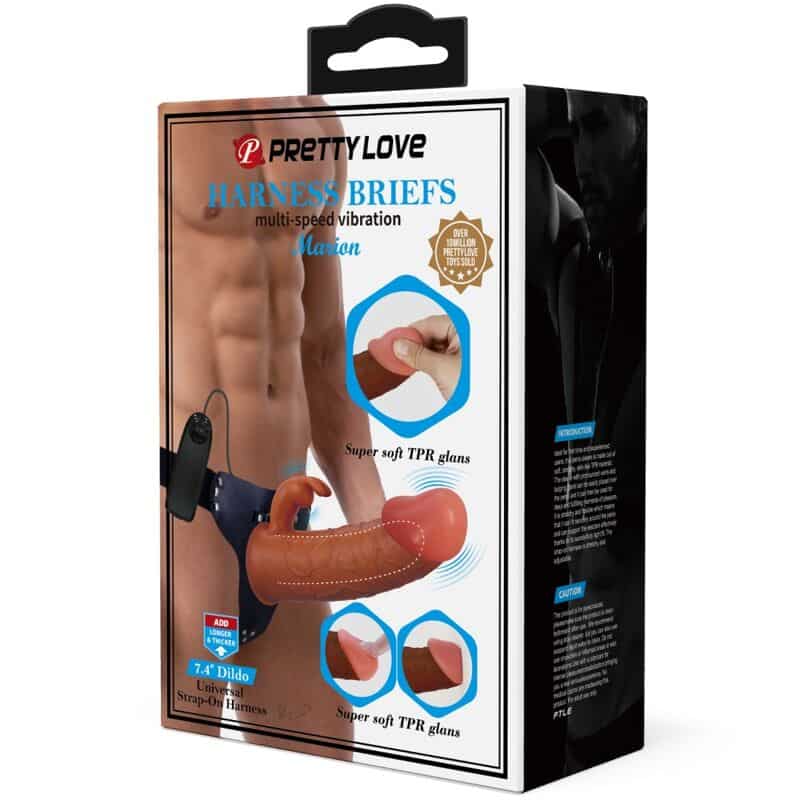 PRETTY LOVE - MARION HARNESS BRIEFS UNIVERSAL CON DILDO VIBRACIÓN 19 CM MULATO - piKanteo | Despierta tu lado más piKante Comprar PRETTY LOVE - MARION HARNESS BRIEFS UNIVERSAL CON DILDO VIBRACIÓN 19 CM MULATO al mejor precio - Envíos Discretos