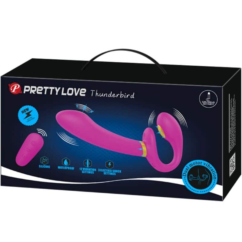 PRETTY LOVE - THUNDERBIRD VIBRADOR DOBLE STRAP-ON CONTROL REMOTO MORADO - piKanteo | Despierta tu lado más piKante Comprar PRETTY LOVE - THUNDERBIRD VIBRADOR DOBLE STRAP-ON CONTROL REMOTO MORADO al mejor precio - Envíos Discretos