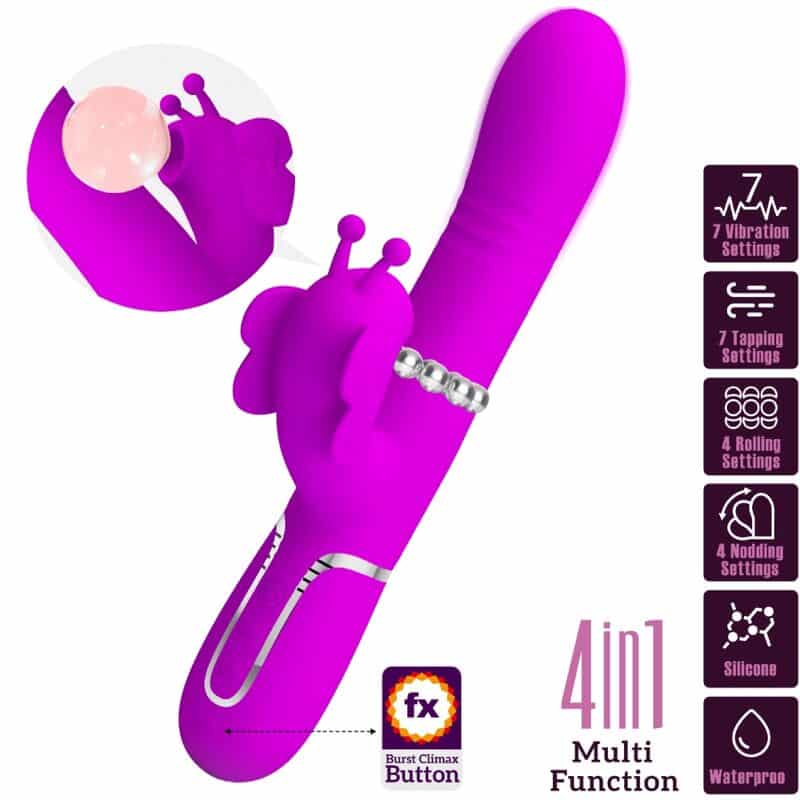 PRETTY LOVE - VIBRADOR RABBIT MULTIFUNCIÓN 4 EN 1 MARIPOSA FUCSIA - piKanteo | Despierta tu lado más piKante Comprar PRETTY LOVE - VIBRADOR RABBIT MULTIFUNCIÓN 4 EN 1 MARIPOSA FUCSIA al mejor precio - Envíos Discretos