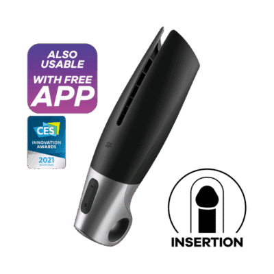 SATISFYER – POWER MASTURBATOR NEGRO Y PLATA
