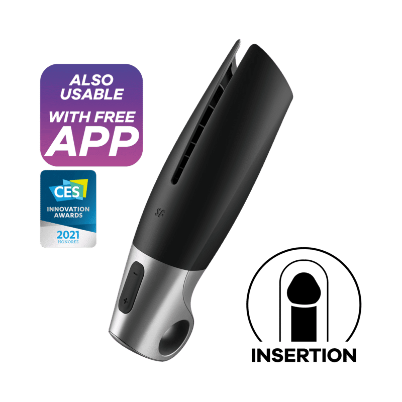SATISFYER - POWER MASTURBATOR NEGRO Y PLATA - piKanteo | Despierta tu lado más piKante Comprar SATISFYER - POWER MASTURBATOR NEGRO Y PLATA al mejor precio - Envíos Discretos