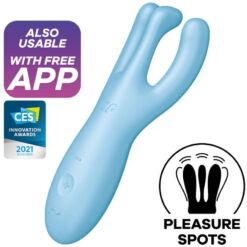 Comprar SATISFYER - THREESOME 4 VIBRADOR APP AZUL al mejor precio - Envíos Discretos