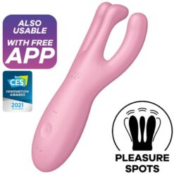 Comprar SATISFYER - THREESOME 4 VIBRADOR APP ROSA al mejor precio - Envíos Discretos