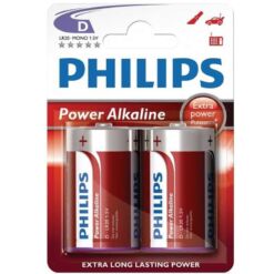 Comprar PHILIPS - POWER ALKALINE PILA D LR20 BLISTER*2 al mejor precio - Envíos Discretos