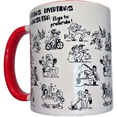 DIABLO PICANTE – TAZA BLANCA POSTURAS KAMASUTRA & ASA ROJA 370 ML
