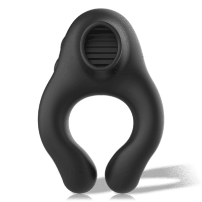 BLACK&SILVER – ANILLO VIBRADOR SILICONA 3 MOTORES RECARGABLE NEGRO