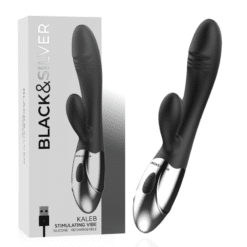 BLACK&SILVER - KALEB VIBRADOR RABBIT SILICON MILTI FUNCION - Imagen 2