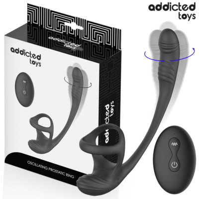 ADDICTED TOYS – PLUG ANAL VIBRACIÓN Y WAVING 360º Y ESTIMULADOR TESTÍCULOS