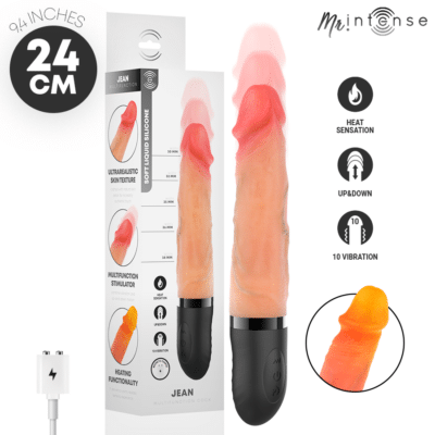 MR INTENSE – JEAN VIBRADOR UP&DOWN SILICONA CON EFECTO CALOR 24 CM -Ø- 3.8 CM