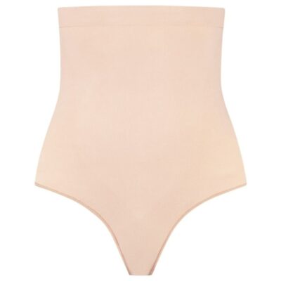 BYE-BRA – TANGA DE TALLE ALTO SIN COSTURAS BEIGE TALLA XXL