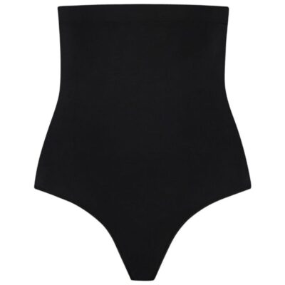BYE-BRA – TANGA DE TALLE ALTO SIN COSTURAS NEGRO TALLA M