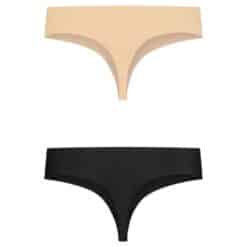 BYE-BRA - PACK 2 TANGAS INVISIBLES BEIGE Y NEGRO TALLA XXL