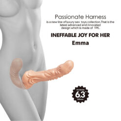 Comprar BAILE - EMMA STRAP-ON DOBLE PENETRACIÓN TEXTURIZADO NATURAL al mejor precio - Envíos Discretos