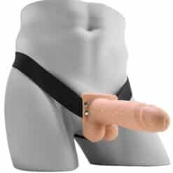 Comprar FETISH FANTASY SERIES - STRAP ON HUECO REALISTA VIBRADOR CON TESTÍCULOS 17,8 CM al mejor precio - Envíos Discretos