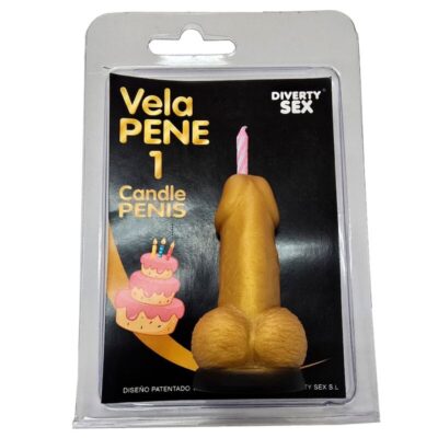 DIABLO PICANTE – VELA PENE EN FORMA DE NÚMERO 1 COLOR DORADO
