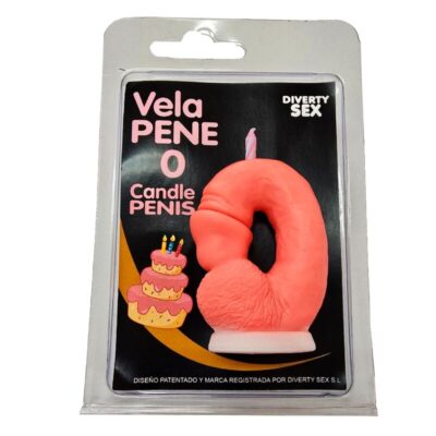 DIABLO PICANTE – VELA PENE EN FORMA DE NÚMERO 0 COLOR ROSA