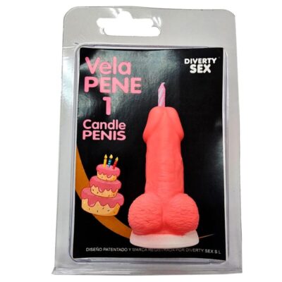 DIABLO PICANTE – VELA PENE EN FORMA DE NÚMERO 1 COLOR ROSA