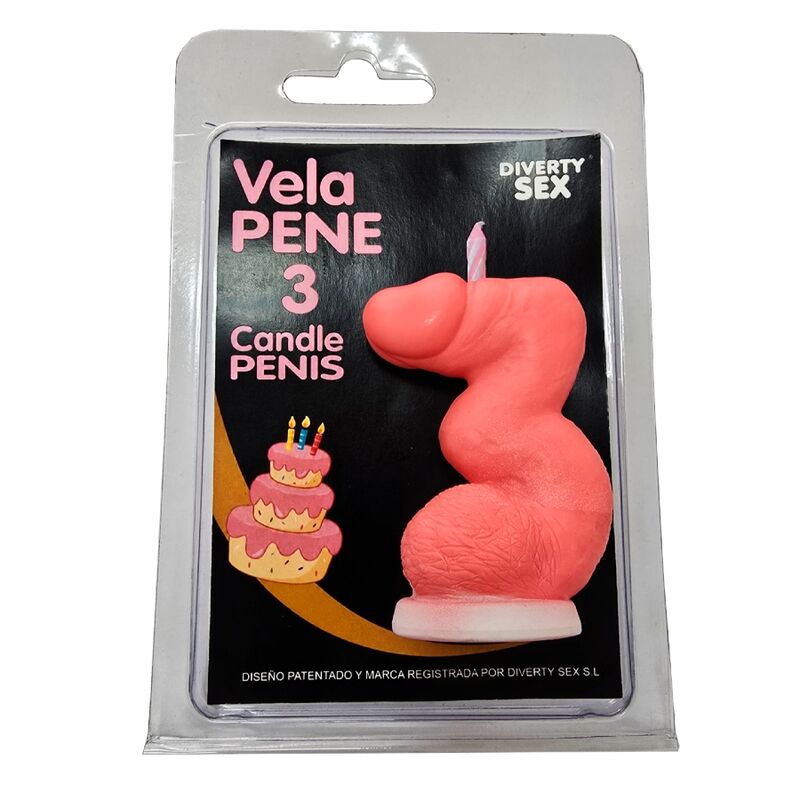 DIABLO PICANTE - VELA PENE EN FORMA DE NÚMERO 3 COLOR ROSA - piKanteo | Despierta tu lado más piKante DIABLO PICANTE - VELA PENE EN FORMA DE NÚMERO 3 COLOR ROSA