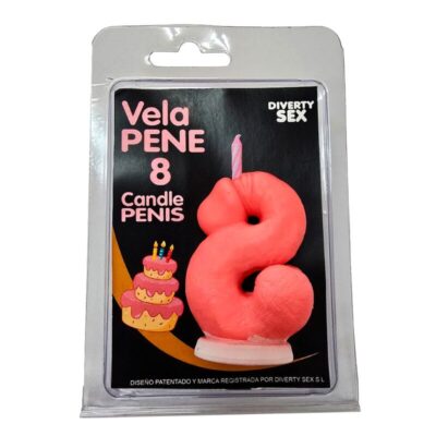 DIABLO PICANTE – VELA PENE EN FORMA DE NÚMERO 8 COLOR ROSA