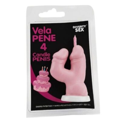 DIABLO PICANTE – VELA PENE EN FORMA DE NÚMERO 4 COLOR ROSA
