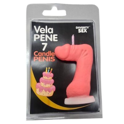 DIABLO PICANTE – VELA PENE EN FORMA DE NÚMERO 7 COLOR ROSA