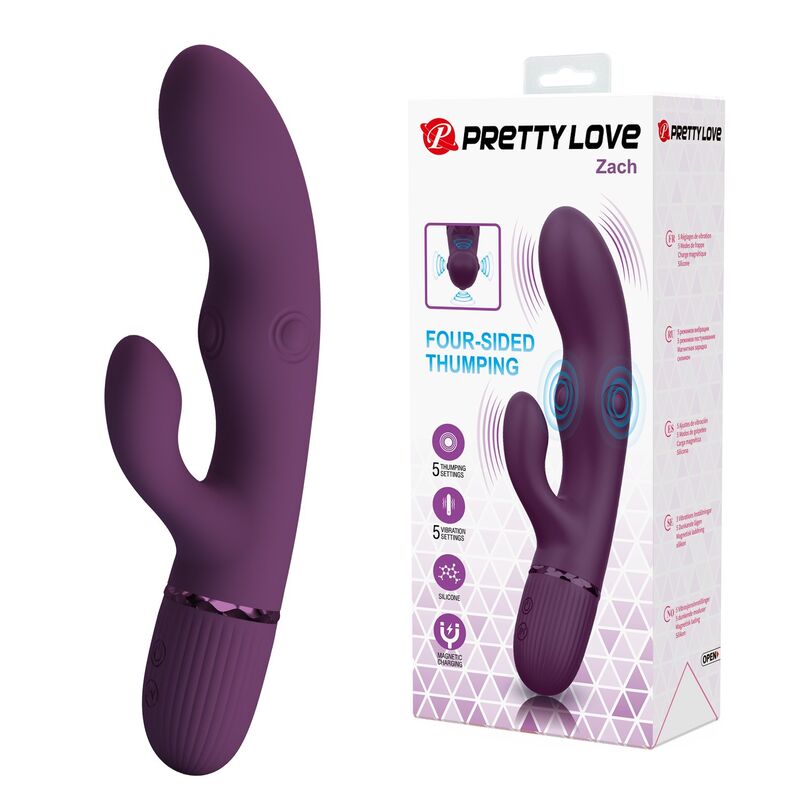 PRETTY LOVE - ZACH VIBRADOR RABBIT RECARGABLE CON EMPUJE 5+5 FUNCIONES - piKanteo | Despierta tu lado más piKante PRETTY LOVE - ZACH VIBRADOR RABBIT RECARGABLE CON EMPUJE 5+5 FUNCIONES