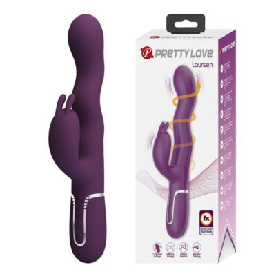 PRETTY LOVE – VIBRADOR RABBIT LOURSEN CON MOVIMIENTO OSCILANTE Y 7 VIBRACIONES RECARGABLE USB MORADO