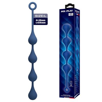 MR PLAY – BOLAS ANALES SILICONA AZUL TALLA L 42,6 CM