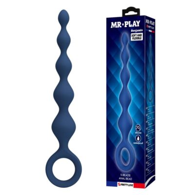 MR PLAY – BOLAS ANALES Y PLUG ANAL SILICONA AZUL 20,4 CM