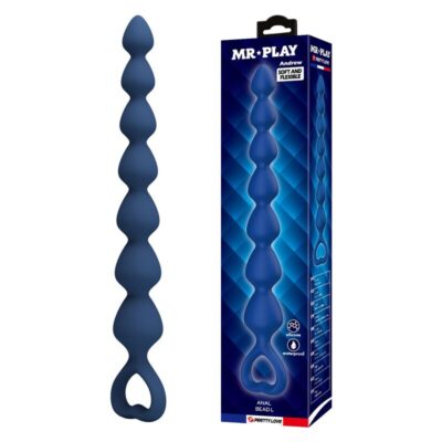 MR PLAY – BOLAS ANALES Y PLUG ANAL SILICONA AZUL 26,7 CM