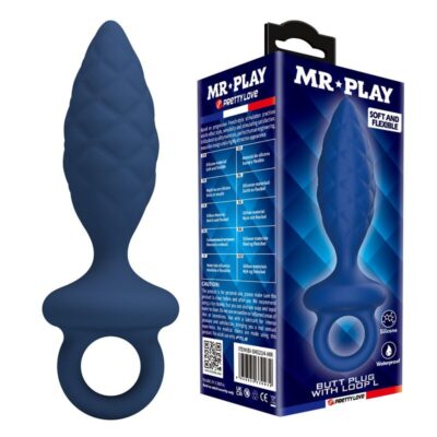 MR PLAY – PLUG ANAL TEXTURIZADO CON ANILLA AZUL L