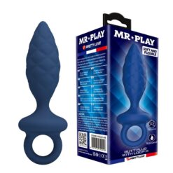 MR PLAY - PLUG ANAL TEXTURIZADO CON ANILLA AZUL M