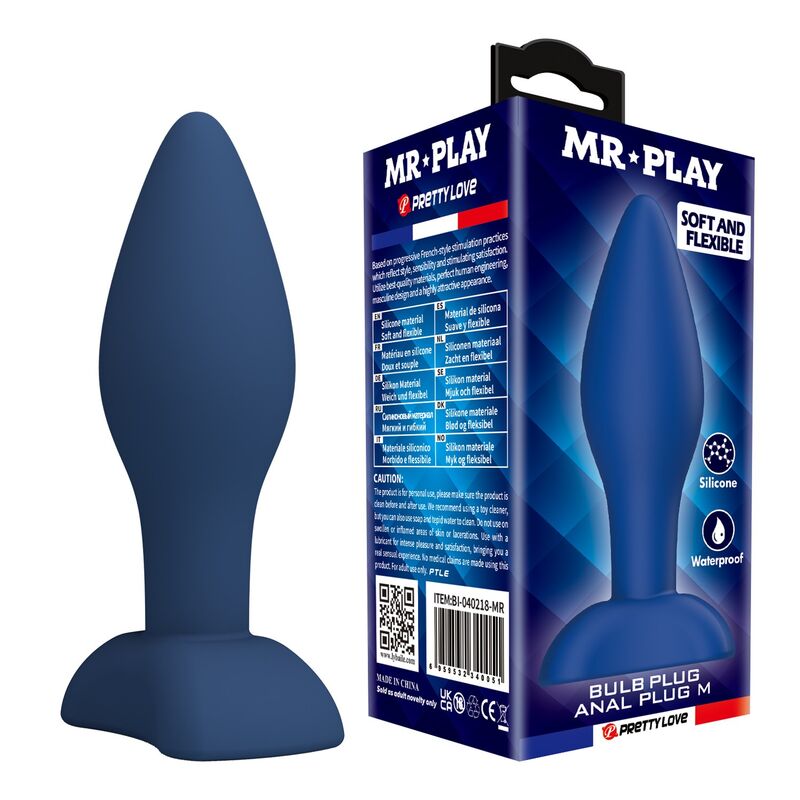 MR PLAY - PLUG ANAL CÓNICO SILICONA AZUL M - piKanteo | Despierta tu lado más piKante MR PLAY - PLUG ANAL CÓNICO SILICONA AZUL M