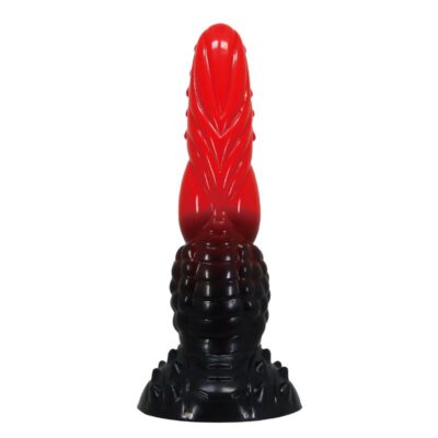 POWER MONSTERS – FIRE DRAGON DILDO FANTASÍA CON VENTOSA 24,5 CM Ø 5,8 CM ROJO Y NEGRO