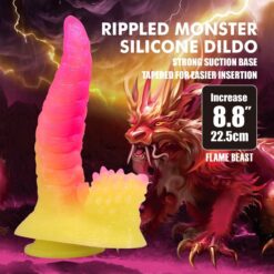 POWER MONSTERS - RIPPLIED MONSTER DILDO FANTASÍA CON VENTOSA 22,5 CM Ø 5,5 CM ROSA Y AMARILLO - piKanteo | Despierta tu lado más piKante POWER MONSTERS - RIPPLIED MONSTER DILDO FANTASÍA CON VENTOSA 22,5 CM Ø 5,5 CM ROSA Y AMARILLO - Imagen 7
