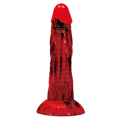POWER MONSTERS – MINOTAUR DILDO FANTASÍA CON VENTOSA 21 CM Ø 5 CM ROJO Y NEGRO