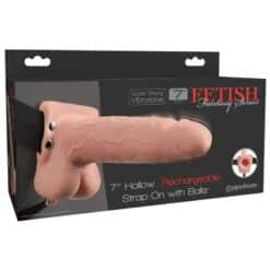 Comprar FETISH FANTASY SERIES - STRAP ON HUECO REALISTA VIBRADOR CON TESTÍCULOS 17,8 CM al mejor precio - Envíos Discretos